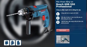 Top 3 máy khoan động lực Bosch chính hãng Đức đa năng có giá từ 1 triệu đồng