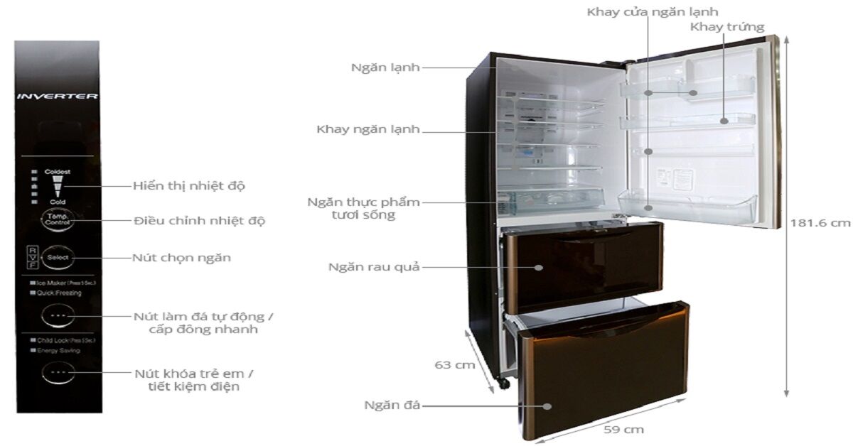 Top 3 tủ lạnh Hitachi ngăn đá dưới tiết kiệm điện đáng mua nhất
