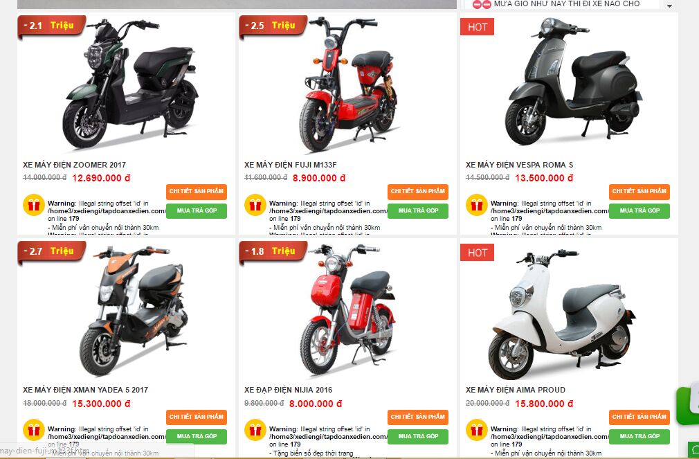 Top 5 dòng xe máy điện bán chạy mới nhất 2017 trên Xe Điện Việt Thanh