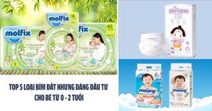Top 5 loại bỉm đắt chất lượng tốt cho bé từ 0 - 2 tuổi
