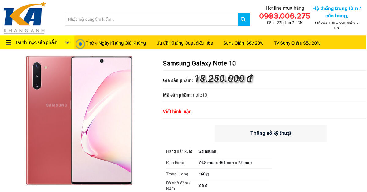 Top 5 sản phẩm bán chạy nhất tại điện máy Khang Anh