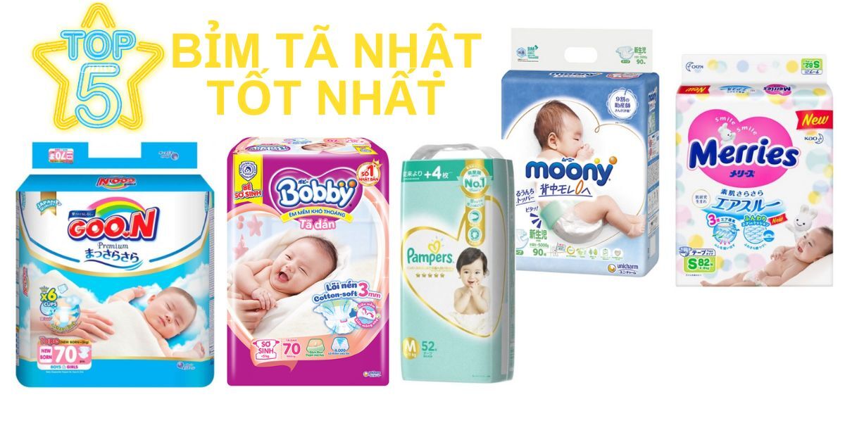 TOP 5 thương hiệu bỉm tã Nhật cho bé sơ sinh tốt nhất 2023