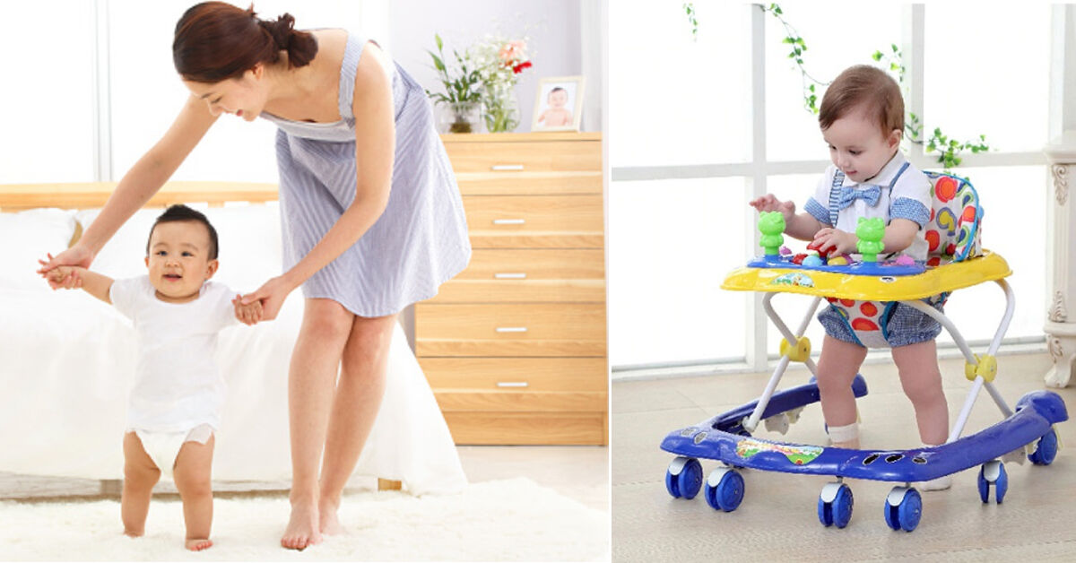 Trẻ 7 tháng ngồi xe tập đi được không?