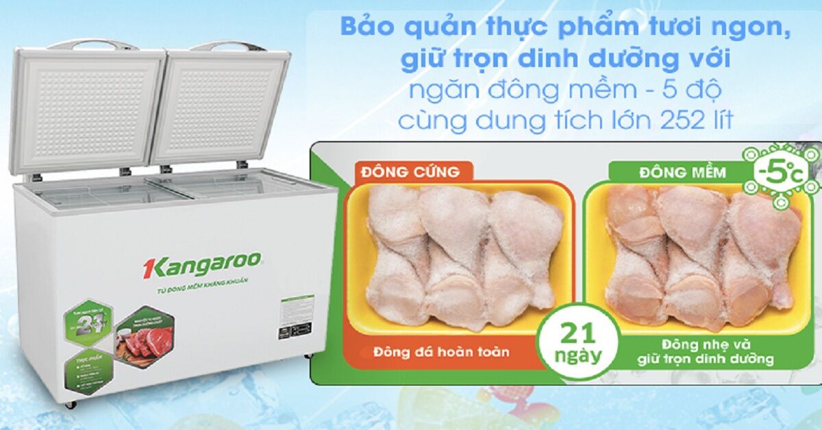 Tủ đông mềm Kangaroo 252L KG408S2 chính hãng giá bao nhiêu? Tại sao nên mua?