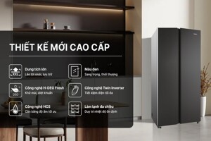 Tủ lạnh Aqua Inverter 646 lít AQR-S682XA(BL): Thiết kế sang trọng, dung tích lớn, tiết kiệm điện