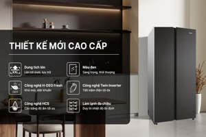 Tủ lạnh Aqua Inverter 646 lít AQR-S682XA(BL): Thiết kế sang trọng, dung tích lớn, tiết kiệm điện