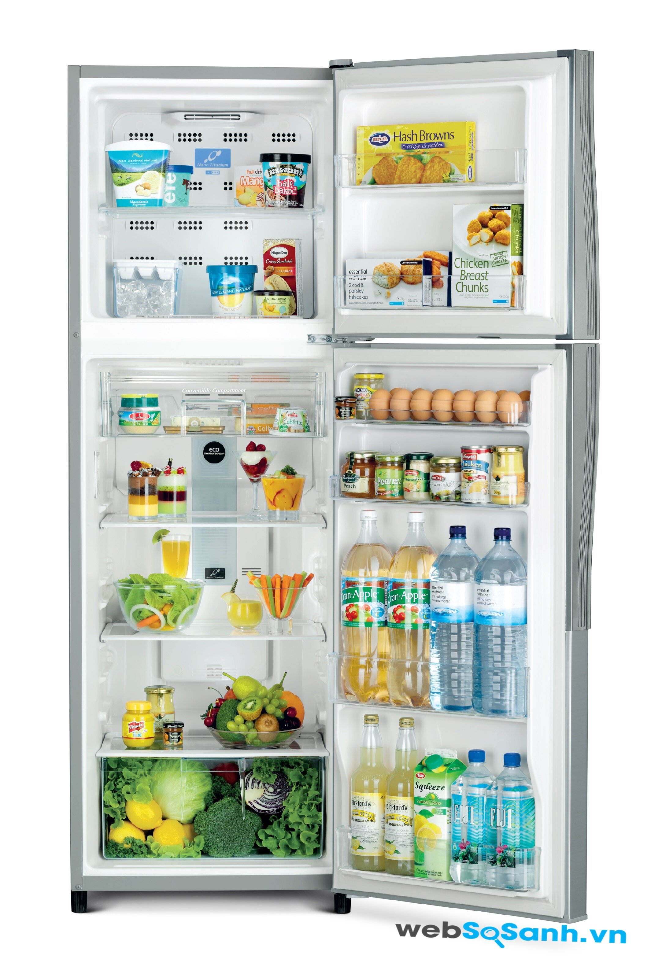 Tủ lạnh Hitachi R-T190EG1 tiết kiệm điện với cảm biến nhiệt độ Eco