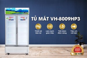 Tủ mát Sanaky 2 cánh 800 lít VH-8009HP3 tính năng hiện đại kết hợp hiệu năng mạnh mẽ