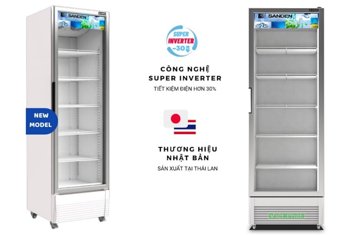 Tủ mát Sanden Intercool Inverter SPE-0700 638L phù hợp với các siêu thị, cửa hàng tự chọn