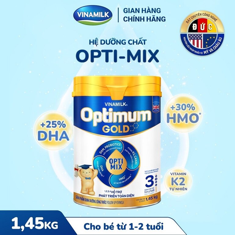 Hộp sữa Optimum Gold 3 1.450g tiết kiệm hơn