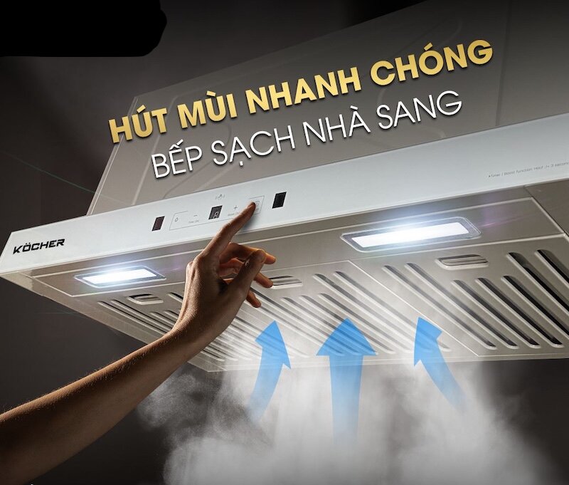 Kocher Turbo X-350T trang bị 4 mức tốc độ hút linh hoạt với chế độ Booster
