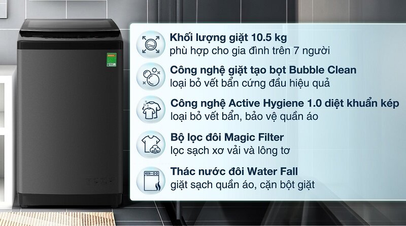 TOP 5 máy giặt cửa trên 10.5kg giá chỉ 5 triệu đồng cho gia đình năm 2025