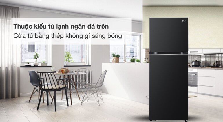 Thiết kế tủ lạnh LG GV-B262WB truyền thống, đơn giản