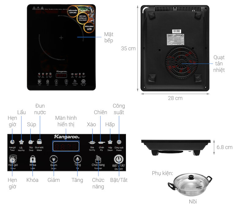 Bếp từ đơn Kangaroo KG18IH2