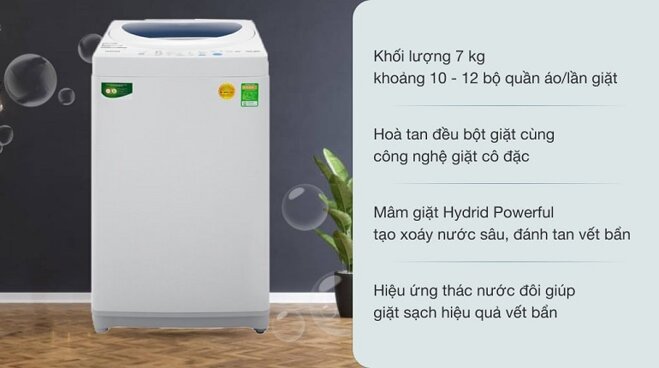 Máy giặt Toshiba lồng đứng 7 kg AW-A800SV có giá 4.000.000 tham khảo tại websosanh.vn