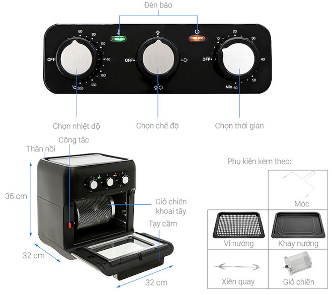 Nồi chiên không dầu Hawonkoo AFH-100