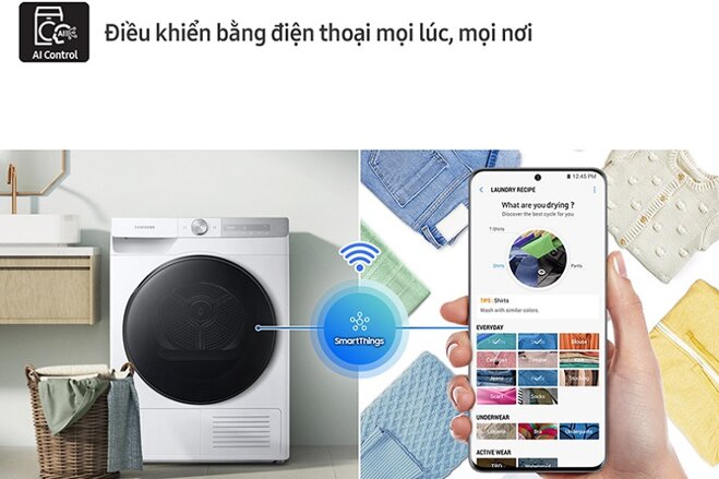 Máy sấy quần áo Samsung 9kg DV90T7240BH/SV