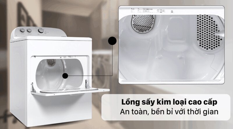 So sánh máy sấy quần áo Whirlpool 15kg 3LWED4815FW0 và Whirlpool 3LWED4705FW