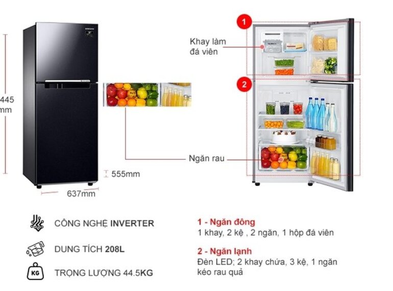 Tủ Lạnh Samsung Inverter RT20HAR8DBU/SV