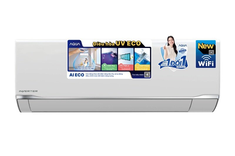 Điều hòa Aqua AQA-RV18TA rất tiết kiệm điện lại tinh lọc không khí tốt cho phòng 30m2