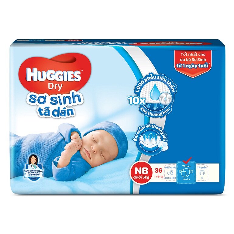 Bỉm Huggies cho trẻ sơ sinh