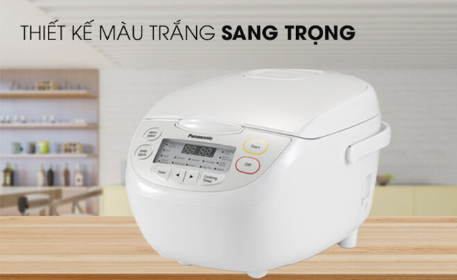 Nồi cơm điện tử Panasonic SR-CP108NRA có thiết kế sang trọng, gọn đẹp, bố trí ở ở trên kệ bếp và bàn ăn một cách dễ dàng.