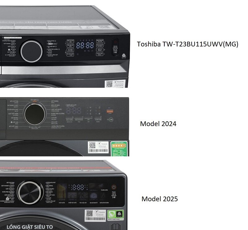 Khám phá loạt nâng cấp của máy giặt Toshiba Inverter 10.5 kg TW-T23BU115UWV(MG) đời 2025