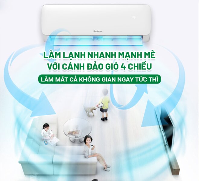 điều hòa nagakawa 24000btu 1 chiều