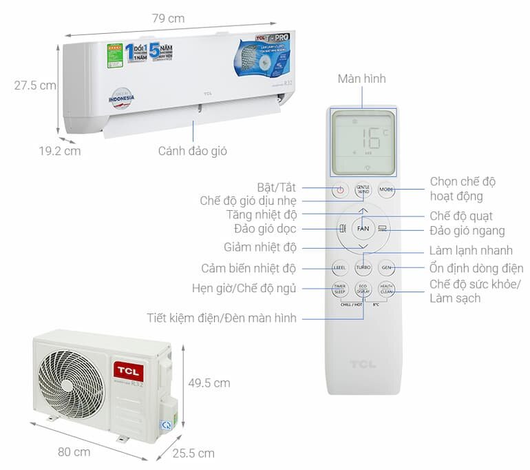 Thiết kế máy lạnh TCL TAC-10CSD/TPG11