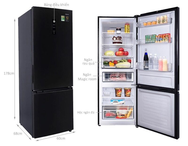 Chất liệu tạo nên tủ lạnh Aqua Inverter 324 lít AQR-B388MA(FB)