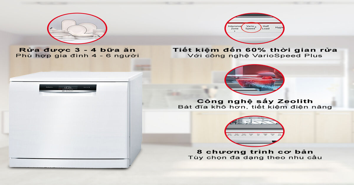 Ưu điểm nổi bậc của máy rửa bát Bosch SMS88TW02M