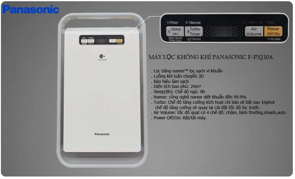 Máy lọc không khí Panasonic F-PXJ30A cho cuộc sống bớt âu lo