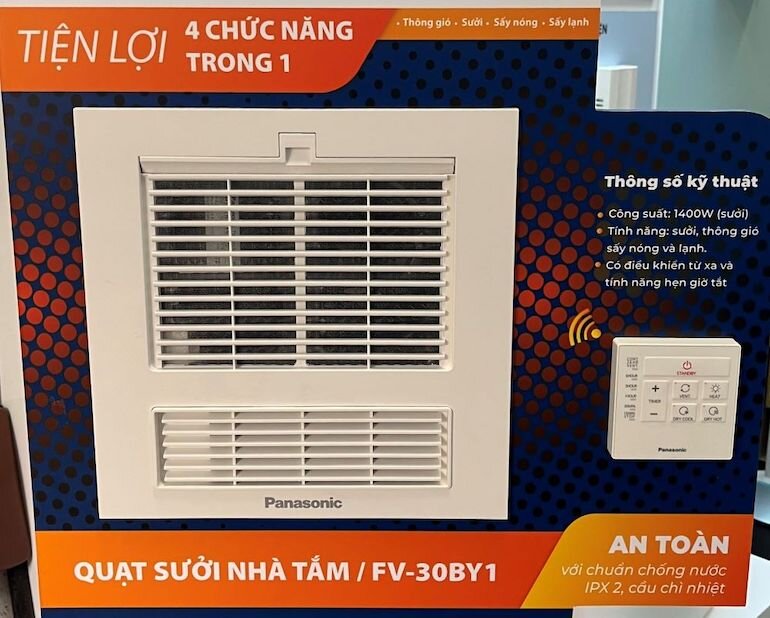 Panasonic FV-30BY1 được đánh giá cao về khả năng loại bỏ mùi hôi