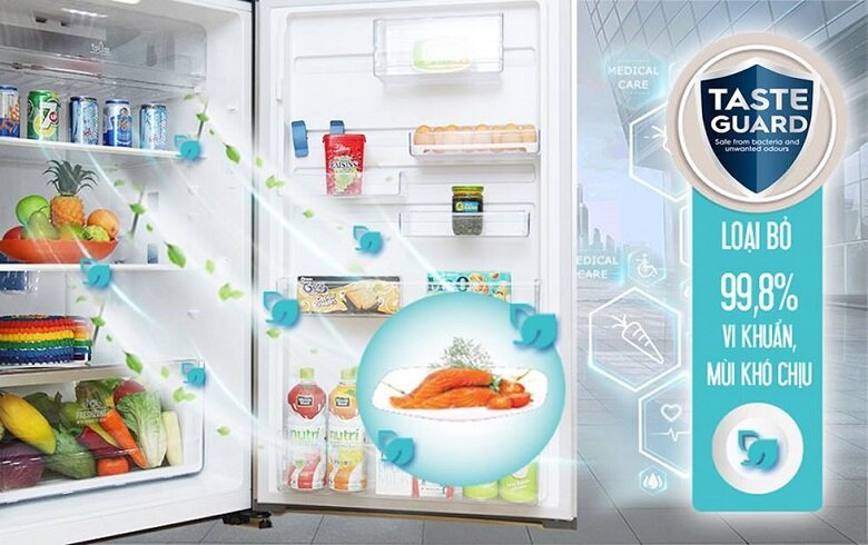Hệ thống khử mùi và diệt khuẩn TasteGuard giúp loại bỏ mùi hôi