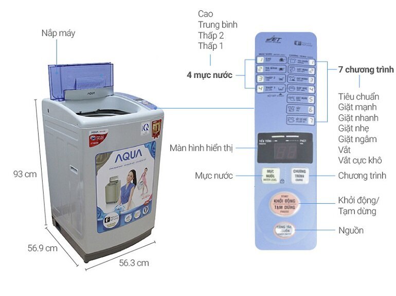 Máy giặt Aqua 7kg AQW-S70KT