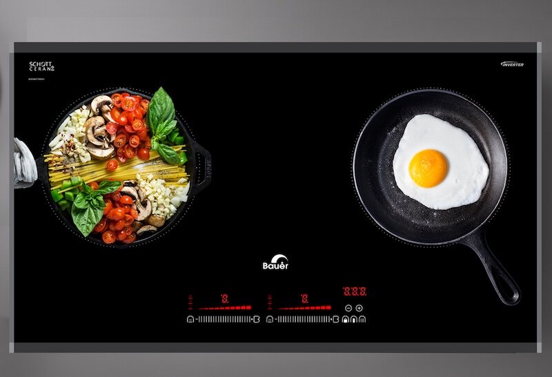 Bếp từ âm 2 vùng nấu Bauer BE-820GT hoạt động mạnh mẽ, tiết kiệm điện hiệu quả