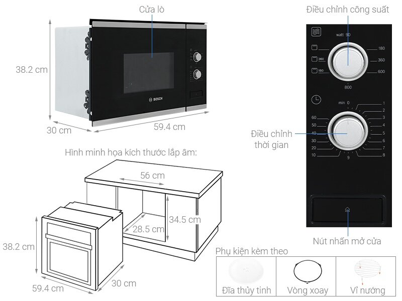 Khám phá lò vi sóng Bosch BEL520MS0K công nghệ Đức, chất lượng đỉnh cao