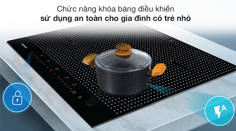 Bếp âm Daikiosan DKT-400001 có mặt kính Kanger chịu lực, chịu nhiệt đến 750 độ C chống trầy xước và biến dạng, dễ dàng vệ sinh.