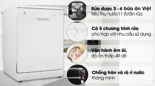 Máy rửa bát dưới 15 triệu Electrolux ESF5206LOW 