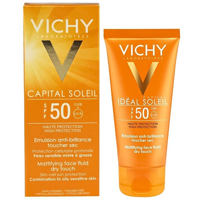 Kem chống nắng Vichy Ideal Soleil SPF 50 Mattifying Face Fluid Dry Touch