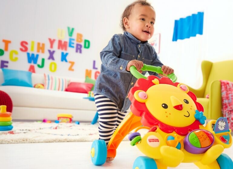 Xe tập đi sư tử âm nhạc Fisher Price