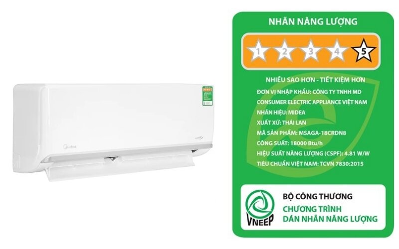 Điều hòa Midea MSAGA-18CRDN8 giá dưới 10 triệu đồng, lại rất tiết kiệm điện!