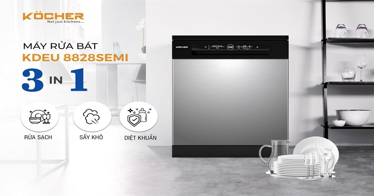 Vì sao nên mua máy rửa bát Kocher KDEU 8828 SEMI?