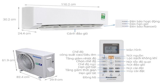 Top 3 điều hoà Panasonic 24000BTU 1 chiều giá mềm