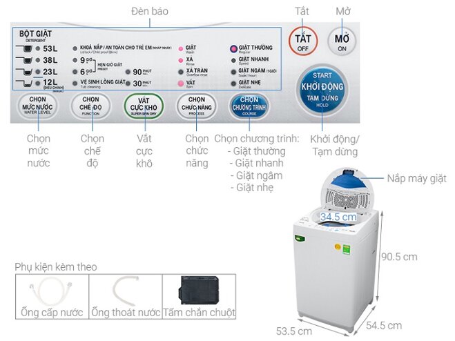 Máy giặt Toshiba 7kg AW-A800SV (WB)