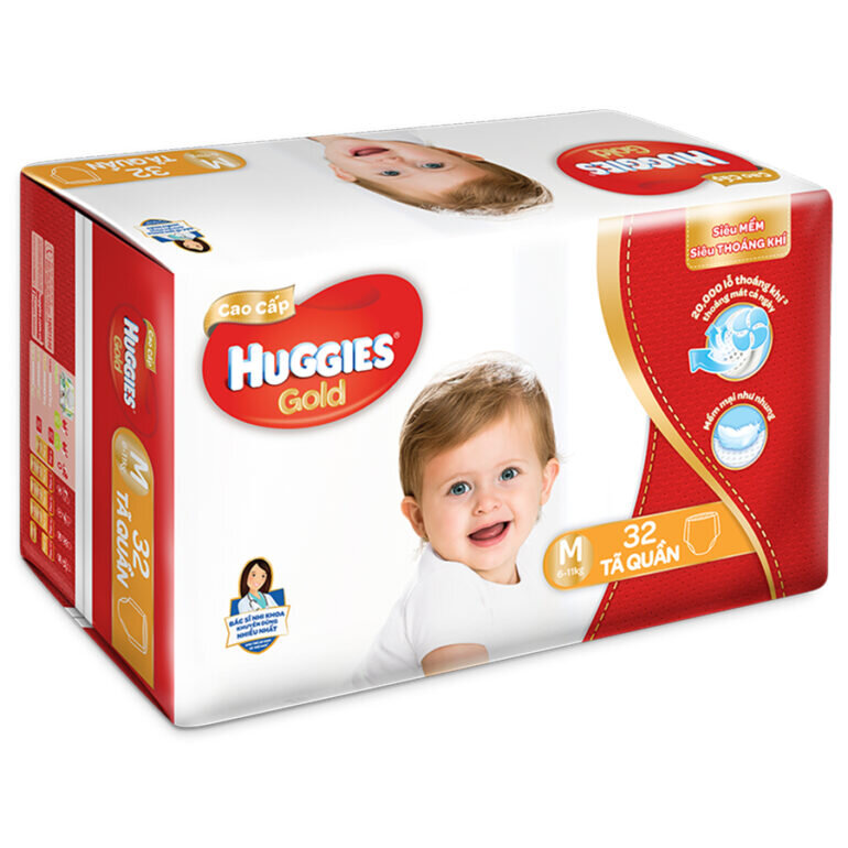 Tã dán cao cấp Huggies Gold - Giá tham khảo: 3.000đ - 6.300đ / cái 