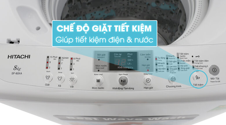 Máy giặt Hitachi 8 kg SF-80XA giá rẻ, chất lượng cho gia đình 3 - 4 người