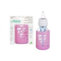 Vỏ bọc bình sữa thủy tinh 120ml Dr Brown 881 - Giúp bé uống sữa an toàn hơn