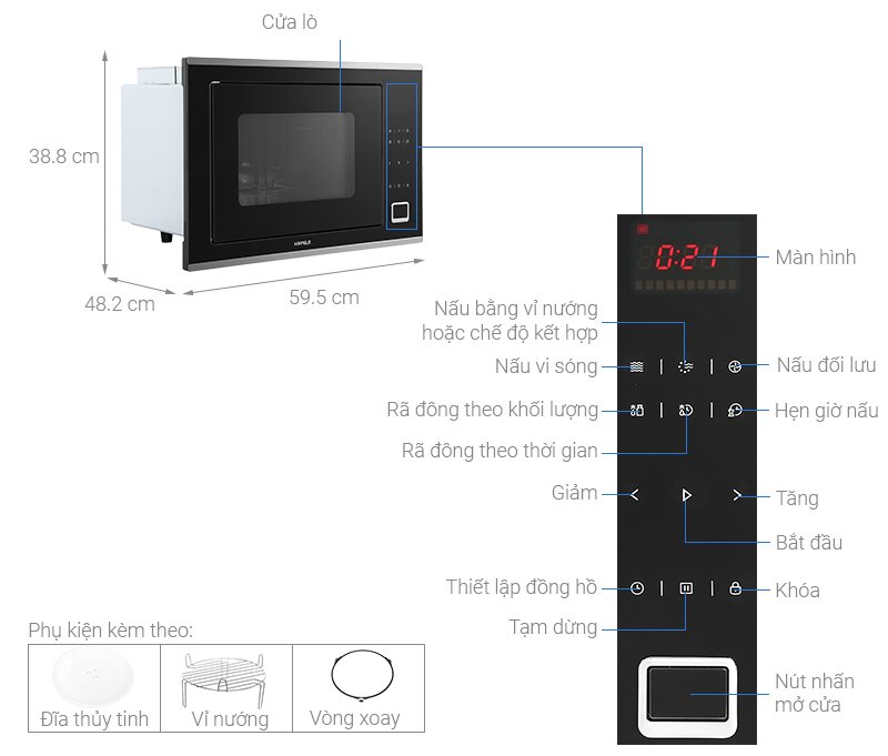 Các chế độ trên lò vi sóng Hafele HM-B38C