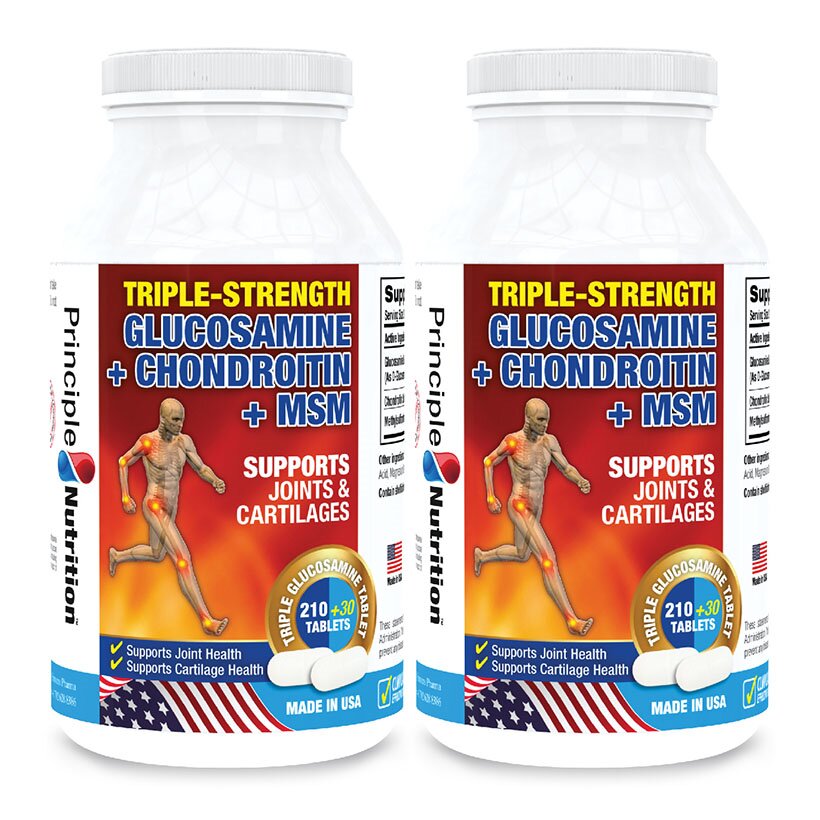 Principle Nutrition Triple-Strength Glucosamine+Chondroitin+MSM